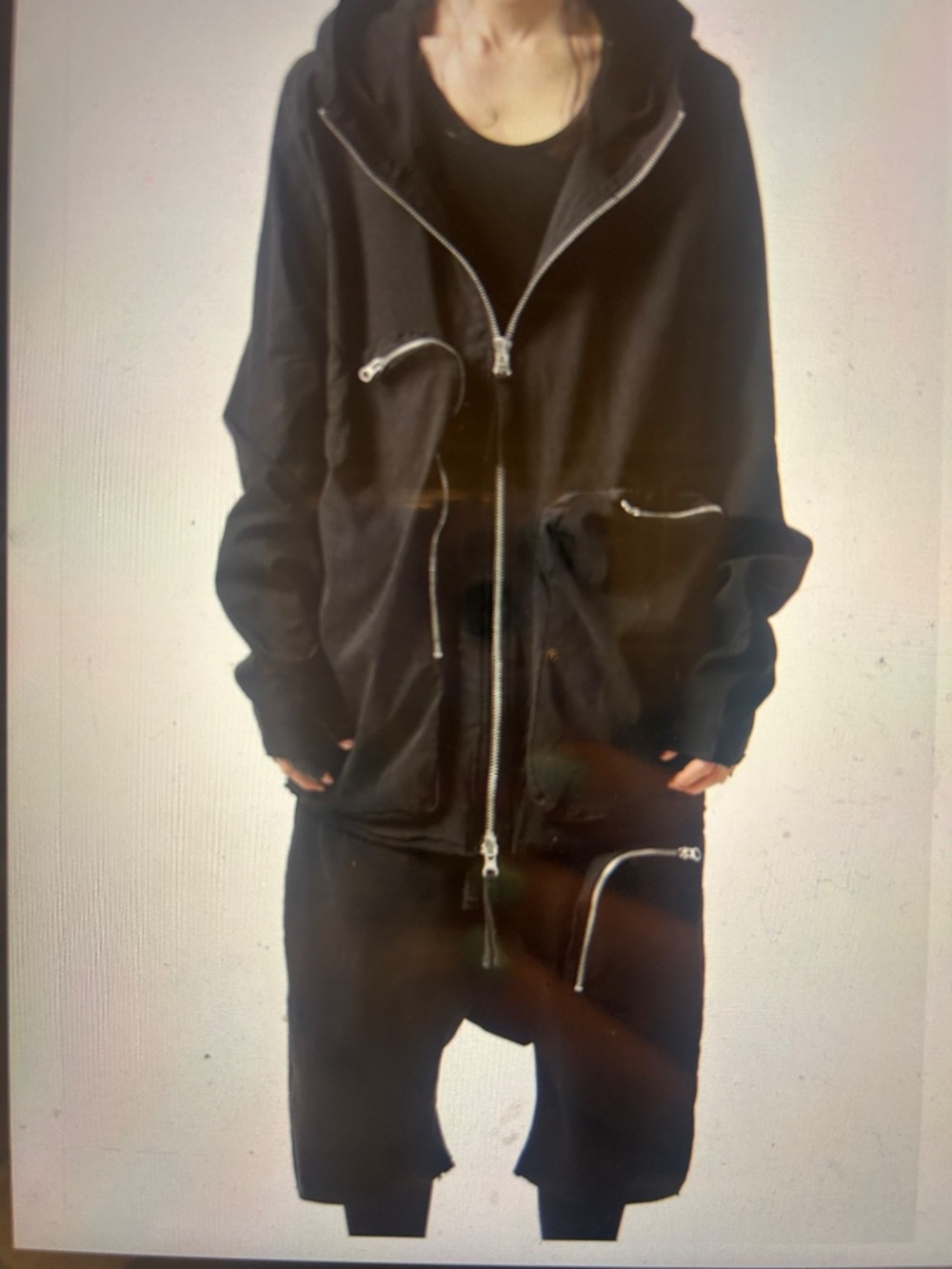 thomkrom RADICAL ZIP-POC HOODED JACKET (BLACK) / Size Medium